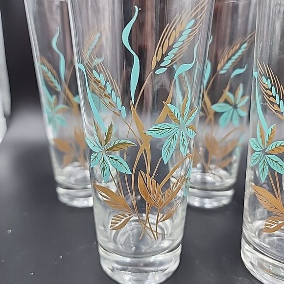 VTG Canadian Wheat Georgian Tall Glasses Tumblers Tea Glasses Set Of 6 12 oz - Picture 4 of 6
